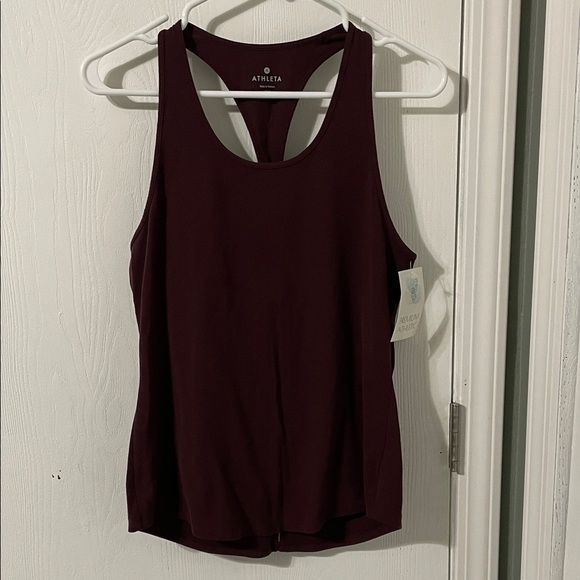 Athleta Tops - Athleta Like New Embellished Backside Buttery Soft Burgundy Tank Top Size XS